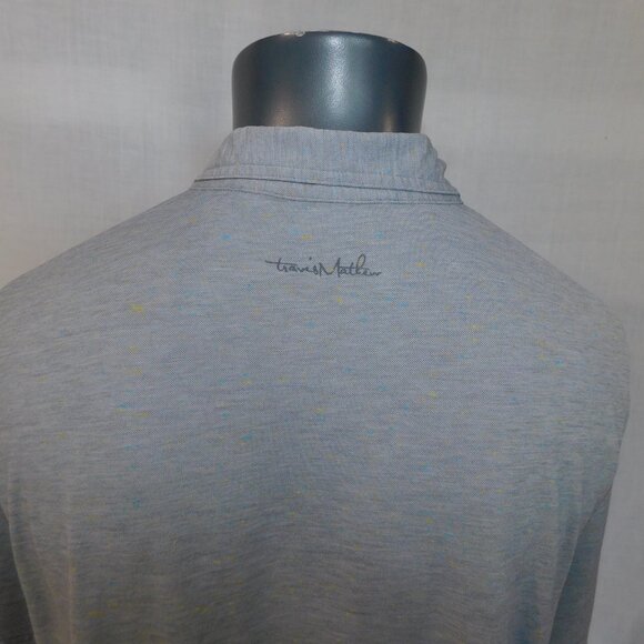 Travis Mathew Mens XL Gray with Color Speckles Short Sleeve Golf Polo Shirt - Picture 10 of 11
